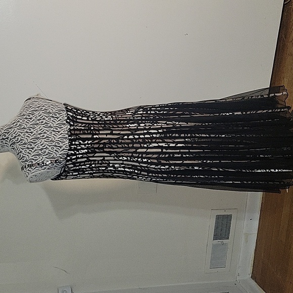 Sleeveless Maxi Dress Black Sheer Overlay Party Cocktail Evening - Picture 4 of 7